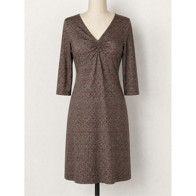 TOAD & CO Athleisure Dress M Organic Cotton Rosalinda Nordic Print Active Brown