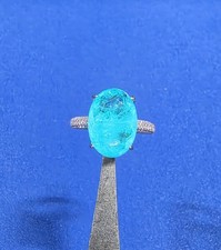 6 Ct Paraiba Tourmaline Ring 925 Sterling Silver Engagement Size 8 USA 