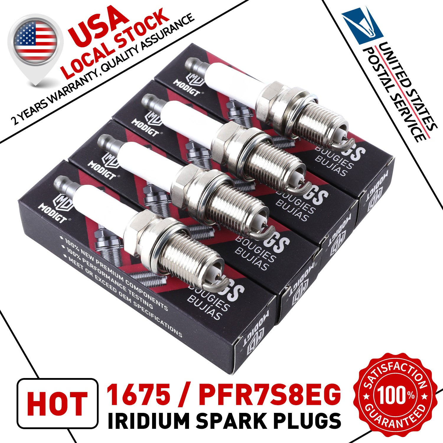 4Pcs For NGK SPARK PLUG MGT Iridium For AUDI Volkswagen 2.0L l4 PFR7S8EG 1675