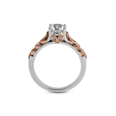 1.66ct F-SI2 Round Natural Certified Diamonds 14k  Vintage Style Sidestone Ring