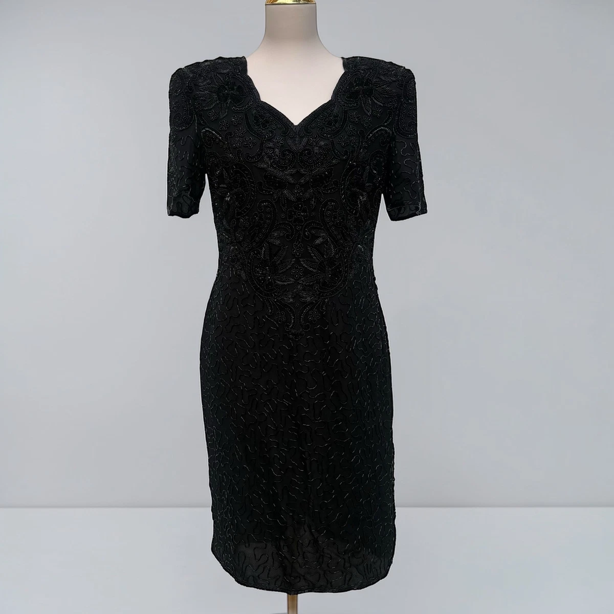 black formal wrap dress Karen Kane Women's Cascade Wrap Dress, Black, XS