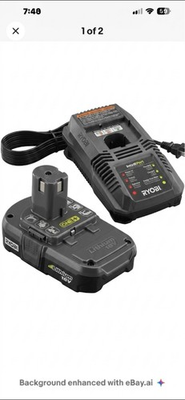 #ad #ad RYOBI ONE 18V LITHIUM Battery amp; intelliport Charger Combo Set Tested $34.00