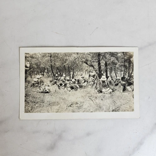 1940s WW2 American Soldier Trainees Taking A Break Original Photograph