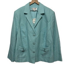 Casual Corner Annex Blazer 2X Teal Blue Textu...