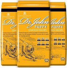 Dr. John Puppy Chicken Dry Dog Food with Omega-3s - 30kg (3 x 10kg) 27% Protein 2.49 per kilo