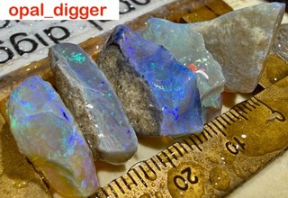 AUSTRALIAN OPAL AUCTIONS MIXED FIELDS TOP ROUGH BLACK CRYSTAL DARK 46 Cts VIDEO