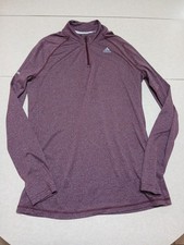 Adidas Running Pullover Womens Large Purple Quarter Zip Lightweight