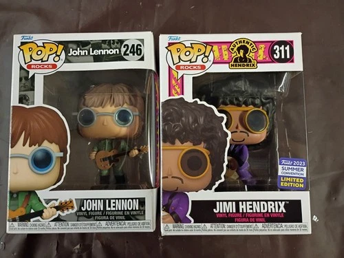Funko Pop Rocks Lot-Jimi Hendrix Purple Suit #311- John Lennon -#246 -NEW -