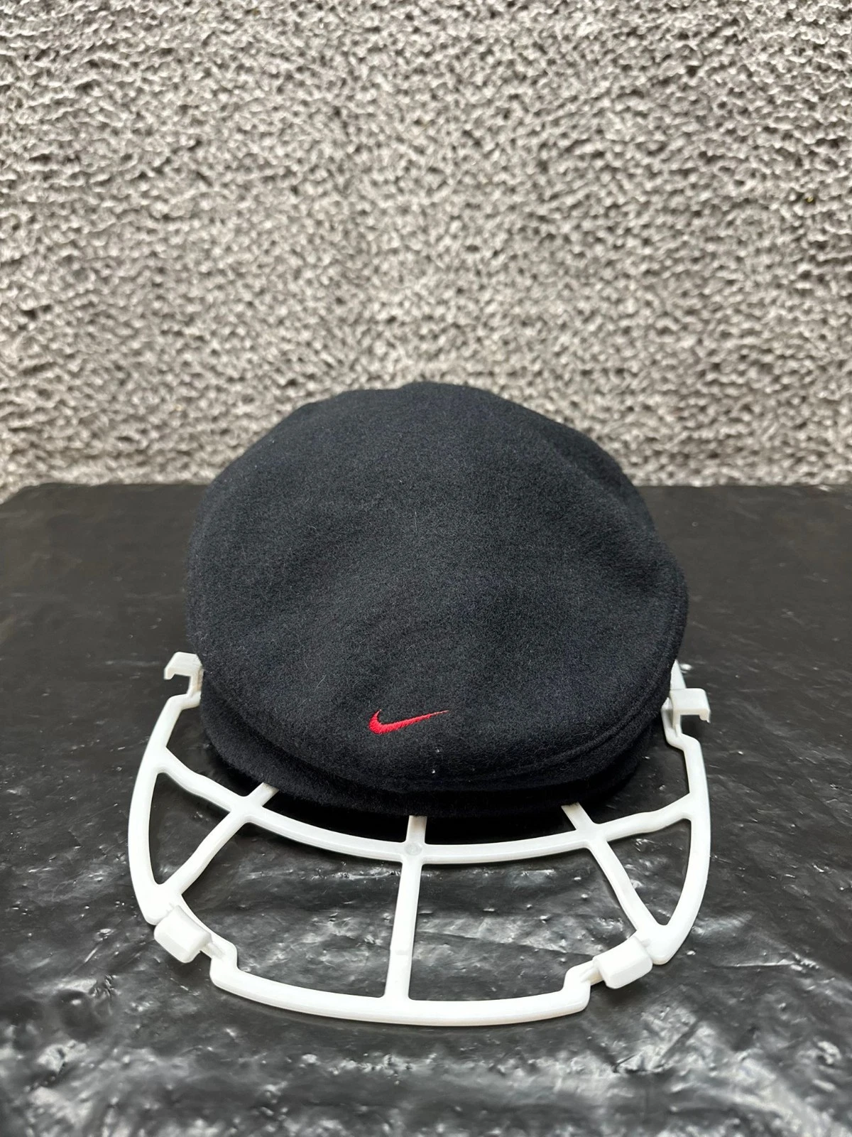 Vintage Nike Embroidered Wool Cabbie Newsboy Cap Black Mens Size M