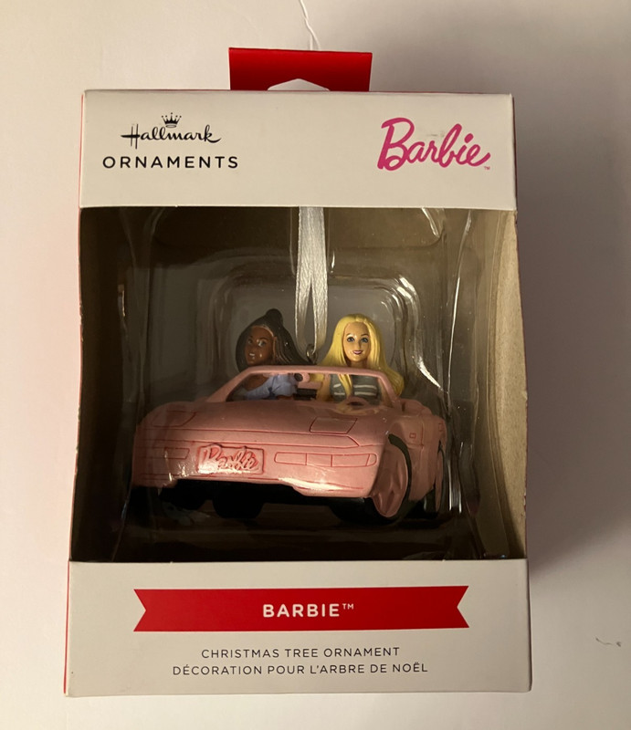 HALLMARK CHRISTMAS ORNAMENT ~ MATTEL ~ BARBIE ~ PINK CAR ~ 2023 *NEW
