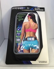 PRO Strength Active Waistband Money Belt Smartphone Holder w/Key Pocket Black