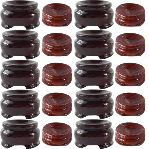 20PCS 2 Sizes Wooden Egg Stands Holders Displays Stand Ball Egg Base for Crys...
