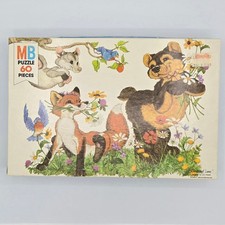 Vintage Milton Bradley MB 60 Piece Cloverleaf Lane Series Fox Dog Mouse Puzzle