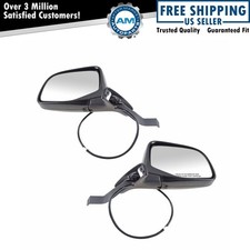Power Side View Mirrors Chrome Black Left Right Pair Set For F-series Truck