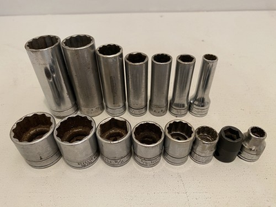 #ad #ad Snap On Tools 3 8” Dr 15pc 6pt amp; 12pt Deep Shallow Socket Set 5 16” 7 8” $99.99