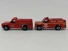 Lot of 2 Vintage Hot Wheels Red Rescue Emergency First Aid Oxygen Truck L2