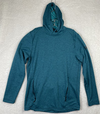 Under Armour Hoodie Womens Size Medium Blue Green Fitted Cold Gear Pullover