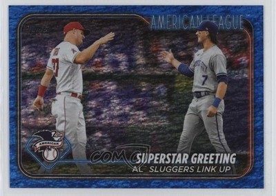 2024 Topps Series 2 Checklist Blue Foil /999 Mike Trout Bobby Witt Jr #413 1bi0