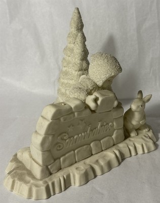 Department 56 Snowbabies Store Display Logo Piece With Bunny 7'' Long
