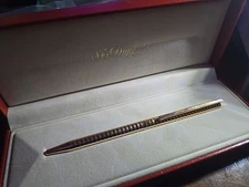S.T. Dupont Classic Gold-Plated Ring Twist Ballpoint Pen 