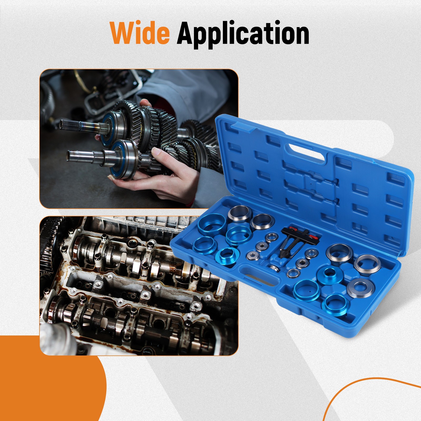 Camshaft Crankshaft Oil Seal Remover Installer Adapters Extractor Tool Kit