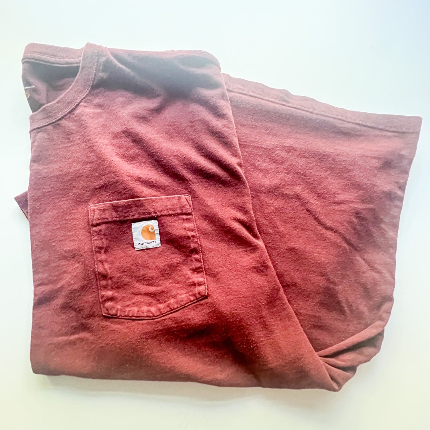 Carhartt T-Shirt M 4XL Short Sleeve Crewneck Original Fit Pocket Dark Maroon