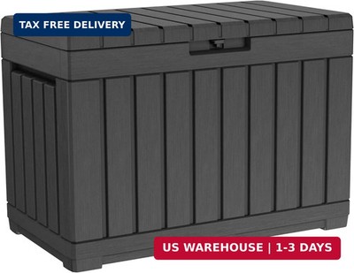 Keter Kentwood 50 Gallon Resin Deck Box-Organization and Storage for Patio Cushi