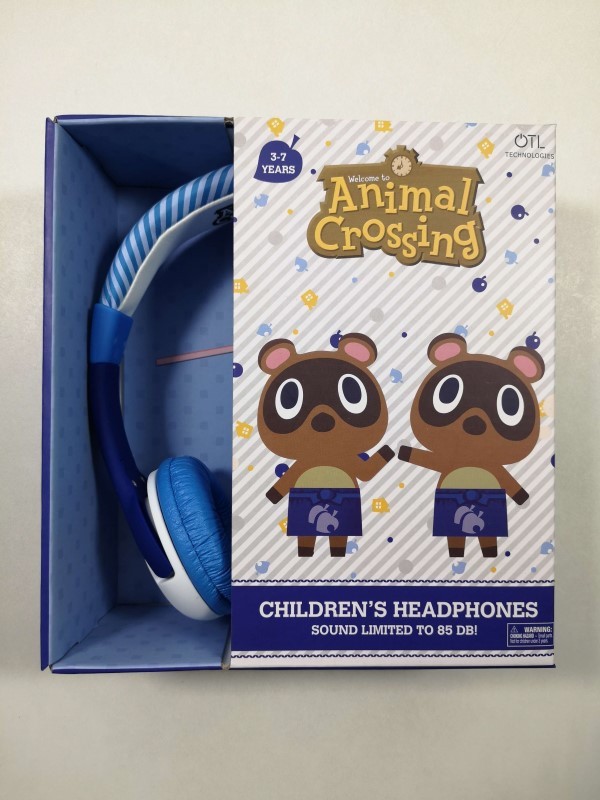 Casque Animal Crossing bleu pour enfant avec volume limité à 85 dB pour switch