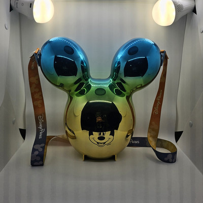 Disney Parks Mickey Mouse Head Shaped Iridescent Crossbody Bag
