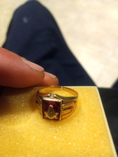 10kt yellow gold 1940's-1950's Masonic Mason design for men, Master mason level