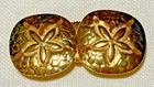 Douglas Paquette Belt Buckle Sand Dollar Shell Signed For 1” Belt  3.75”x 1.75”