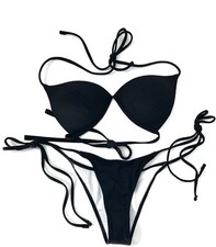 Unbranded NWOT Black Bikini Set women s small Swimwear Padded Push Up