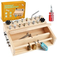 Montessori Screwdriver Board Set, Montessori Toys for 3 4 5 with 3 Lock and K...