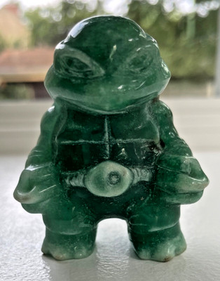Green aventurine ninja turtle carving