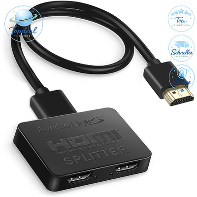HDMI Splitter 1 in 2 Out 4K 3D 1080P 60Hz für zwei Monitore Fernseher