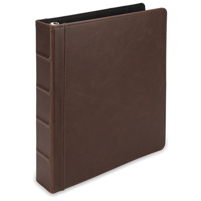 Professional Organizer Portfolio: Vintage Leather Binder with 325 Sheet Capacity