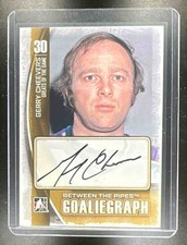 2013-14 In the Game Between the Pipes Goaliegraph Auto Gerry Cheevers