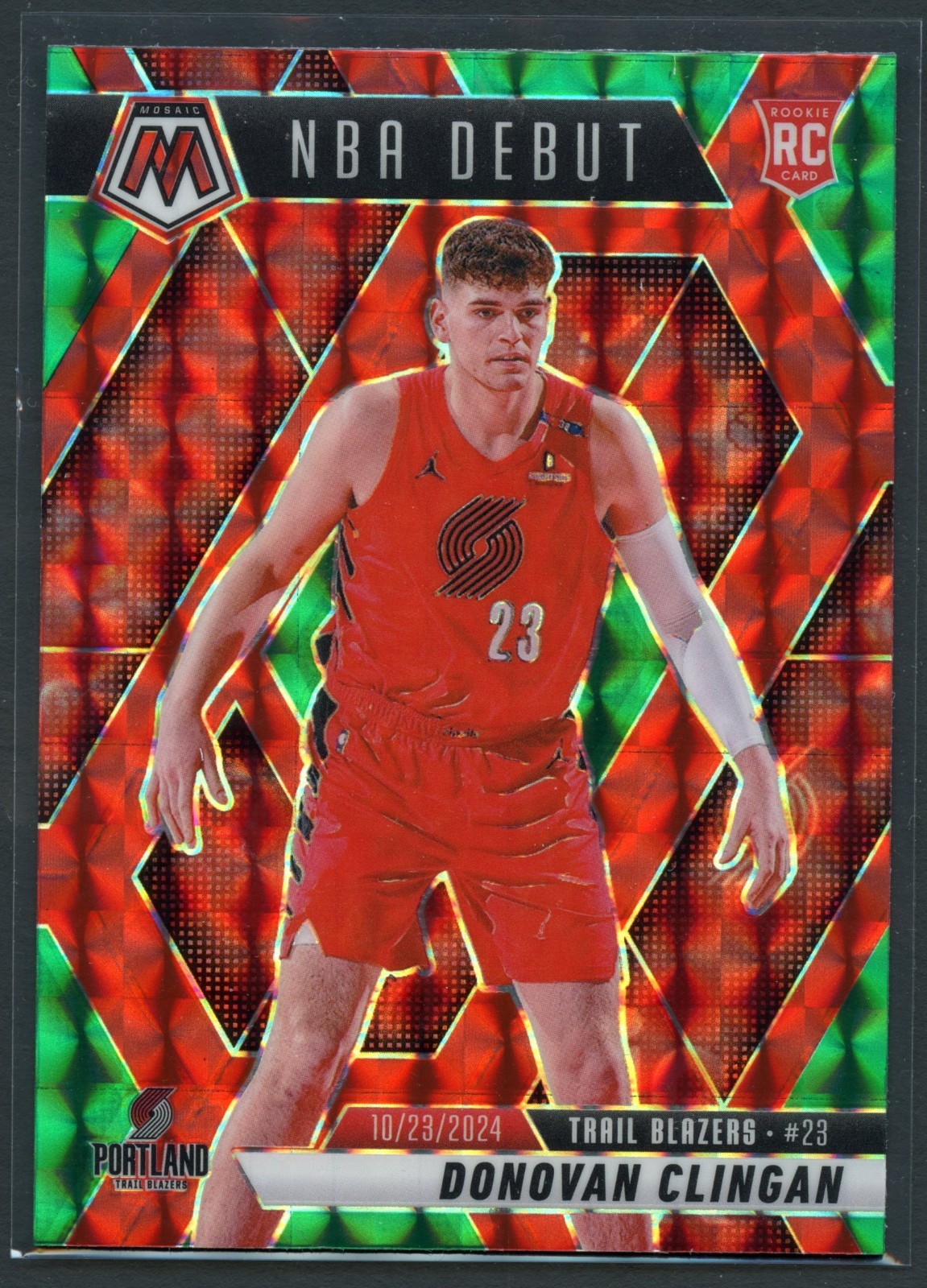 Choice Red Green Prizm Donovan Clingan RC #261 2024-25 Panini Mosaic Rookies SP