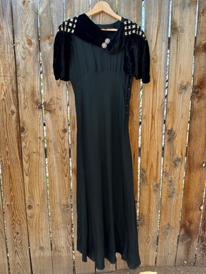 1930s Rayon Dress Art Deco Formal Beauty Vintage Black Dress | eBay 1930s Rayon Dress Art Deco Formal Beauty Vintage Black Dress | eBay