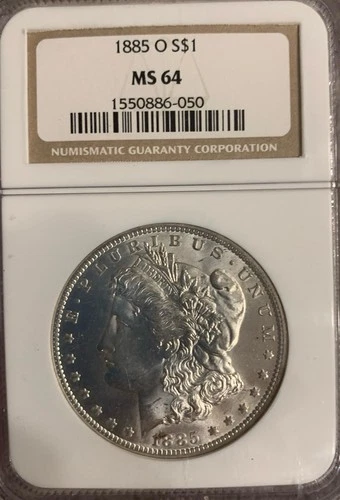 1885-O MORGAN SILVER DOLLAR  MS-64 New Orleans NGC MS-64
