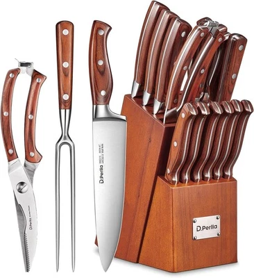 CHOOICE Knife Set Kitchen, 16 Pieces German Stainless Steel Professional,Knife Block Set