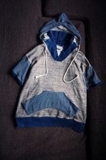 Sashiko Patchwork Fleece Jacket Indigo Dyed Unisex Casual Damaged Style