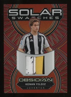 2024-25 Obsidian #SS-KY Kenan Yildiz Solar Swatches Electric Etch Red Flood #/10