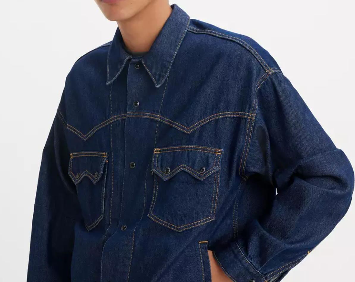 Levi's Men's Premium Western Trucker Denim Jacket Relaxed Fit Size