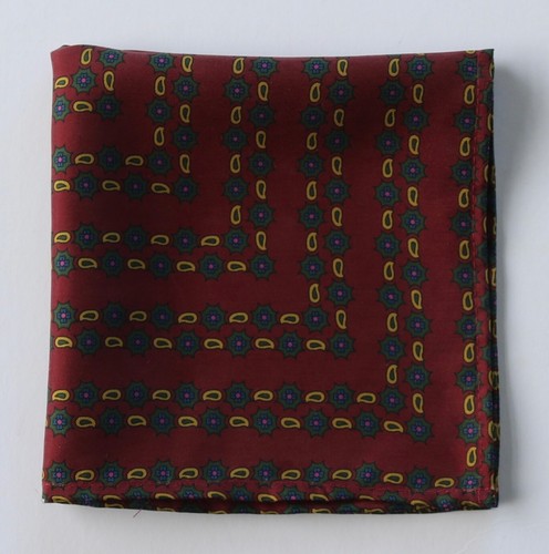 Hand printed Silk pocket square Handkerchiefs 30cm. Assorted colours & patterns - Picture 164 of 194
