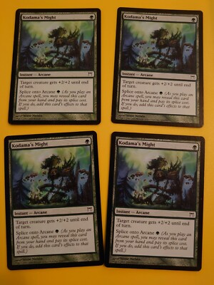 MTG Kodama's Might Champions of Kamigawa Playset 4 Karten wie Bilder