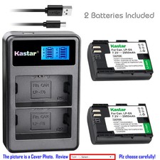 Kastar Battery LCD Dual Charger for Canon LP-E6N LC-E6E  Canon EOS 6D Mark II
