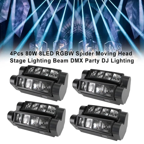 2 * 8 LED 80W RGBW Spider Moving Head Światło sceniczne DMX512 Efekt świetlny Boże Narodzenie - Zdjęcie 8 z 37