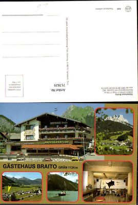 717829 Mehrbild AK Grän in Tirol Gästehaus Braito Gaststube Ruderboot Ansicht