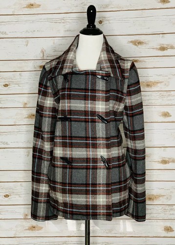 New Old Navy a cuadros de lana invierno abrigo Sz Large Mujer Chaquetón Pea  Chaqueta | eBay